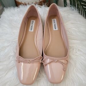 Steve Madden Nude Patent Leather Ballet Flats - Women's Size 9.5